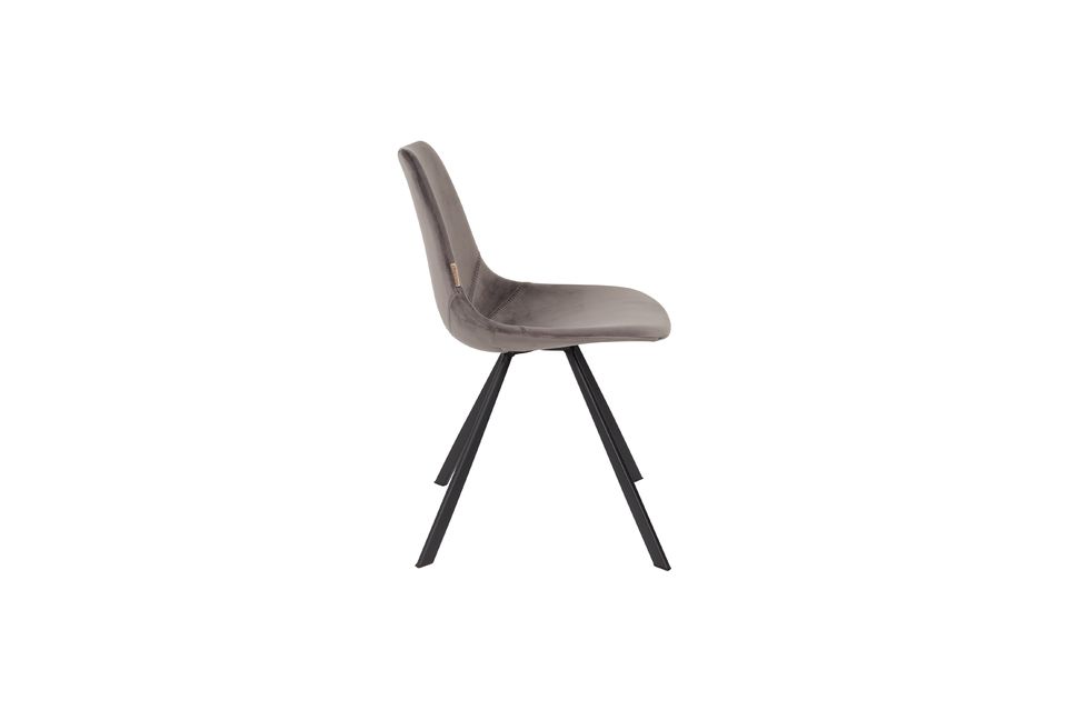 Chaise Franky en velours gris - 6