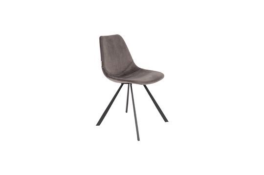 Chaise Franky en velours gris Détouré