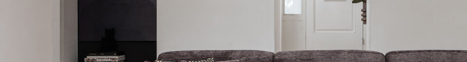 Benadrukte materialen Chaise longue bank links chenille warmbruin CLOUD