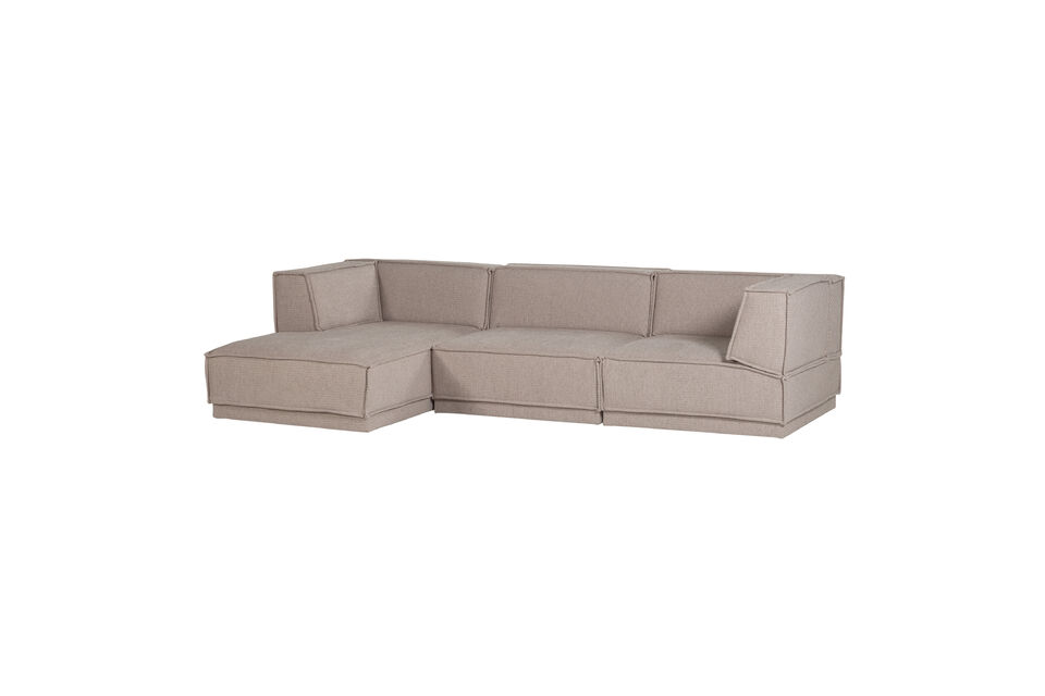 Chaise longue bank links grove chenille naturel Manu Woood