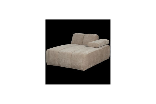 Chaise longue droite tissu côtelé sable foncé Mojo Détouré