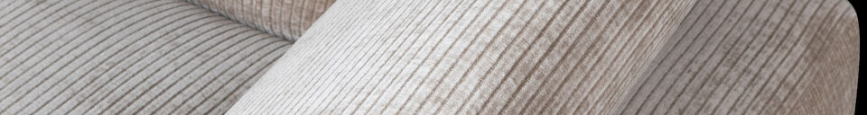 Mise en avant matière Chaise longue droite tissu côtelé sable foncé Mojo