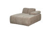 Miniature Chaise longue droite tissu côtelé sable foncé Mojo 1
