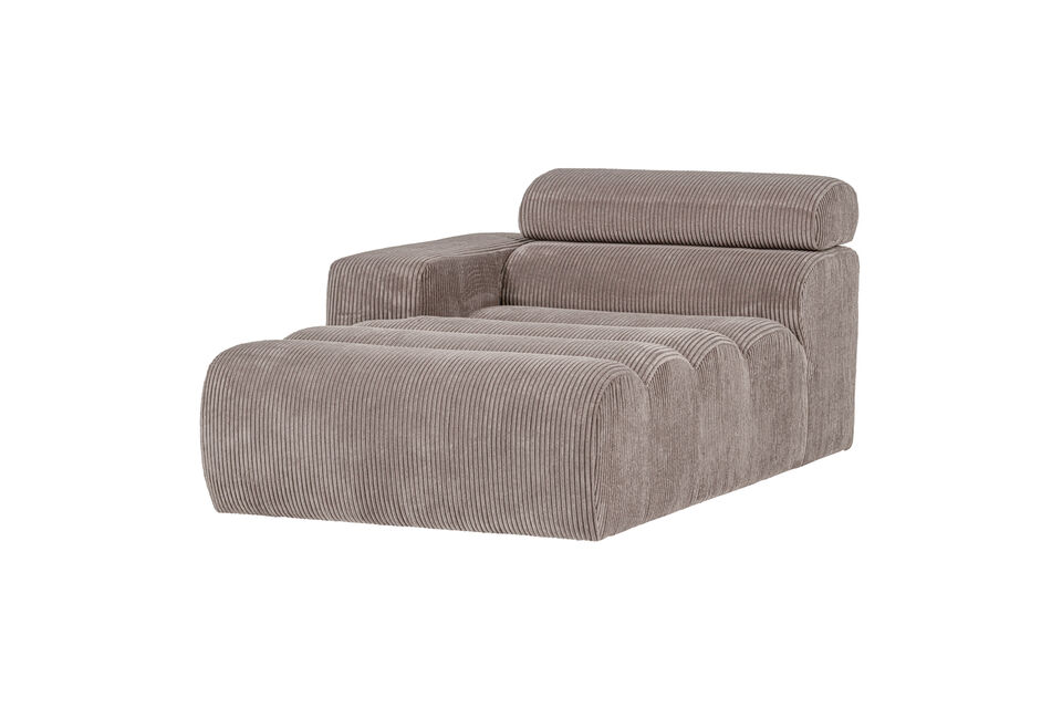 Chaise longue element arm links ribstof Zand Novi Woood