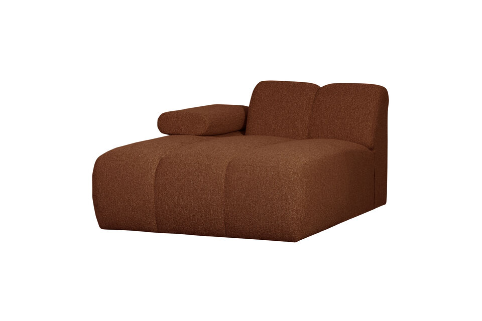 Chaise longue element links bouclé roestbruin Mojo Woood