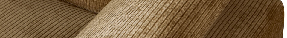 Material Details Chaise longue element right rib fabric honey yellow Mojo