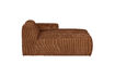 Miniature Chaise longue element right rib fabric rust brown MOJO 6