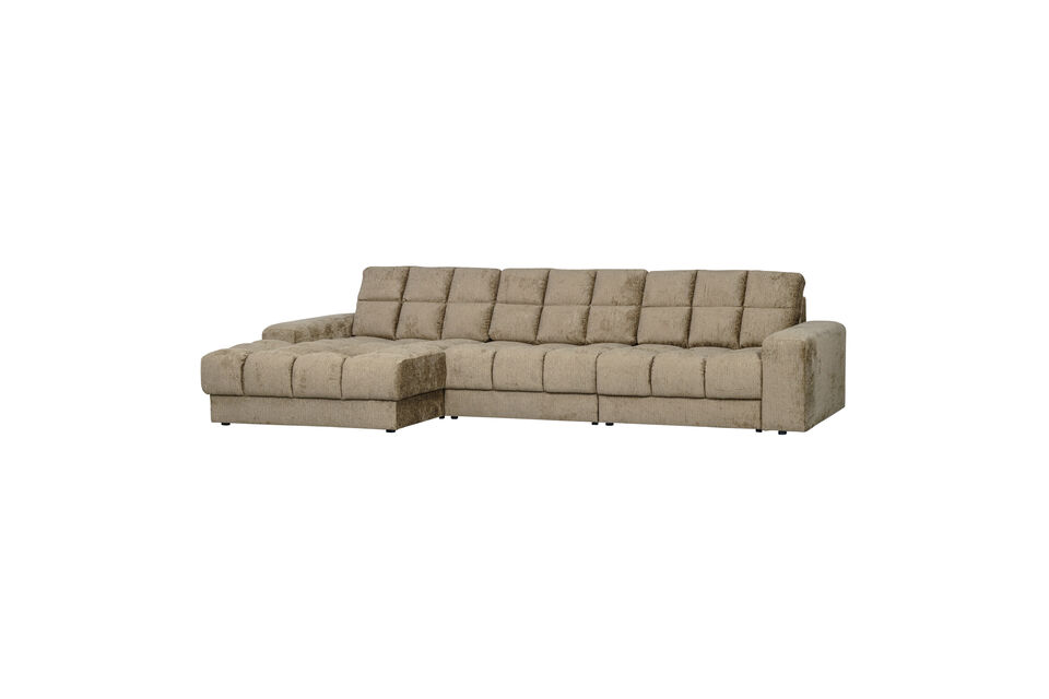 Chaise longue gauche velours Wheatfield SECOND DATE Woood
