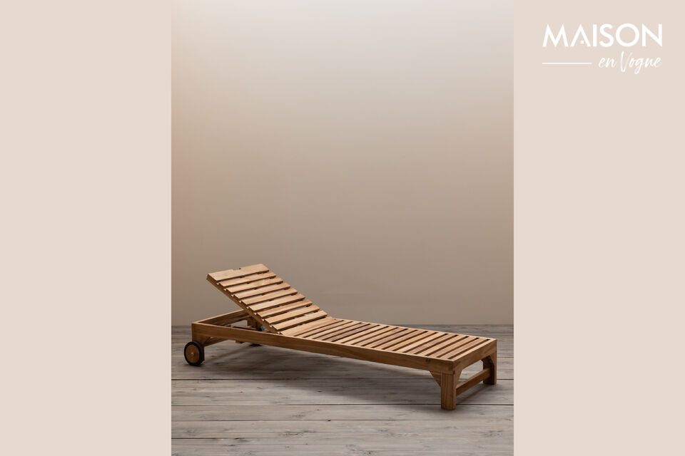 Chaise longue in teak beige Tirama Chehoma