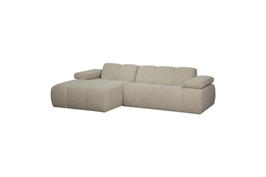 Chaise longue sofa left bouclé beige melange Mojo Clipped