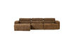 Miniature Chaise Longue Sofa Left Caramel Brown Melange NOVI 2