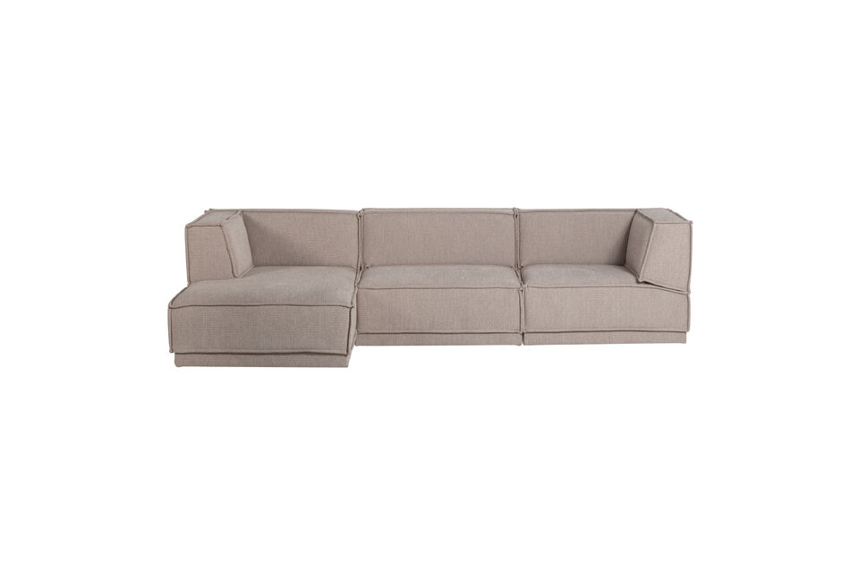 Unique coarse piping Soft chenille fabric Spacious sofa with chaise longue Part of the Manu series
