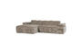 Miniature Chaise Longue Sofa Left Rib Fabric Dark Sand MOJO Clipped