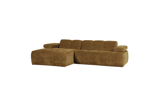 Chaise longue sofa left rib fabric honey yellow Mojo Clipped