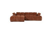 Miniature Chaise longue sofa left rib fabric rust brown MOJO 3