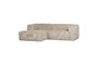 Miniature Chaise longue sofa left rib fabric Travertin BEAN Clipped