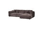 Miniature Chaise longue sofa right chenille warm brown CLOUD Clipped