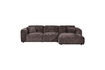 Miniature Chaise longue sofa right chenille warm brown CLOUD 2