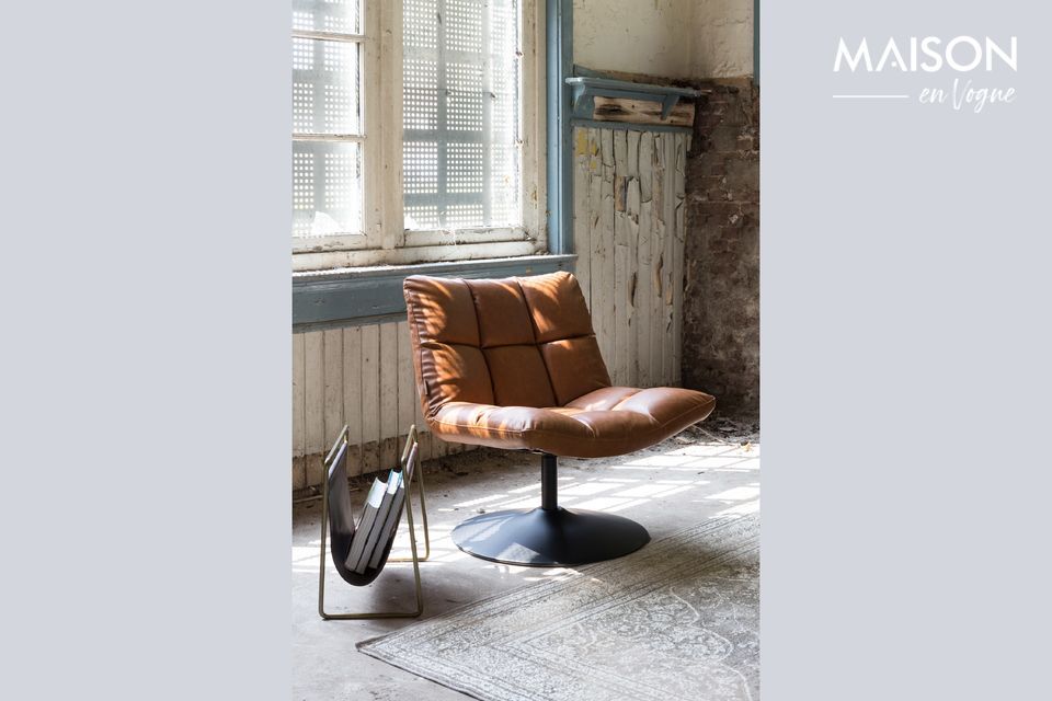 Chaise lounge Bar vintage marron - 7