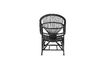 Miniature Chaise lounge Joline en rotin de couleur noire 5