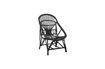 Miniature Chaise lounge Joline en rotin de couleur noire 3