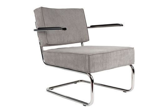 Chaise lounge Ridge Rib à accoudoirs couleur gris froid