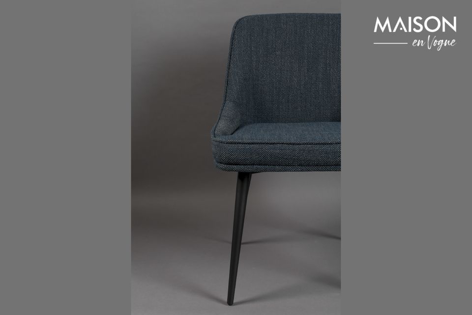 Chaise Magnus en tissu bleu - 6