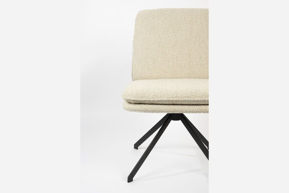 Chaise pivotante en tissu blanc Tyler - 9