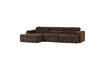 Miniaturansicht Chaiselongue-Sofa links dunkelbraun meliert NOVI 1