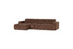 Miniaturansicht Chaiselongue-Sofa links Rippstoff Mokkabraun NOVI 1