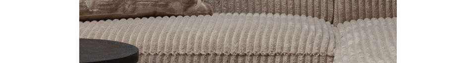 Materialbeschreibung Chaiselongue-Sofa rechts in Rippstoff Travertin Bean