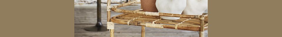 Mise en avant matière Chariot à roulettes en bambou marron Delica