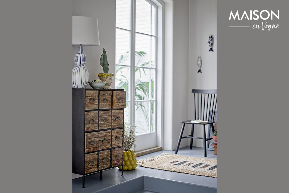 The cabinet has 12 spacious drawers