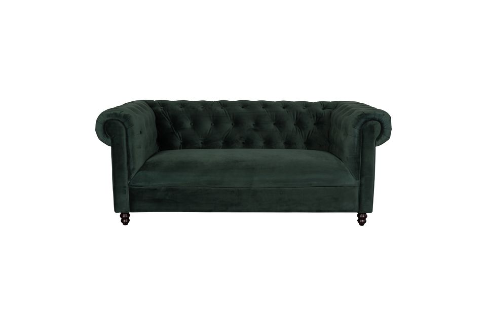 Chester Dark green velvet sofa - 13
