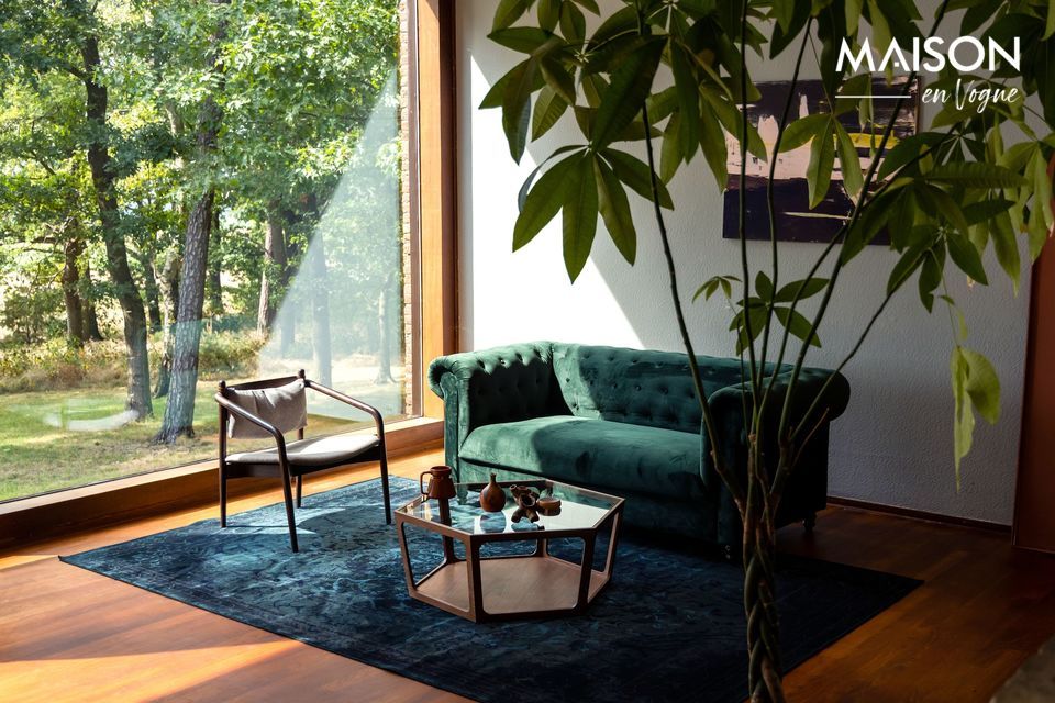 Chester Dark green velvet sofa - 12