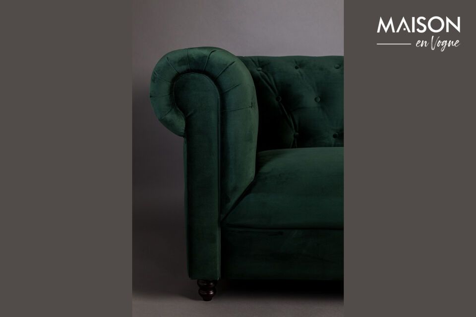 Chester Divano in velluto verde scuro - 8