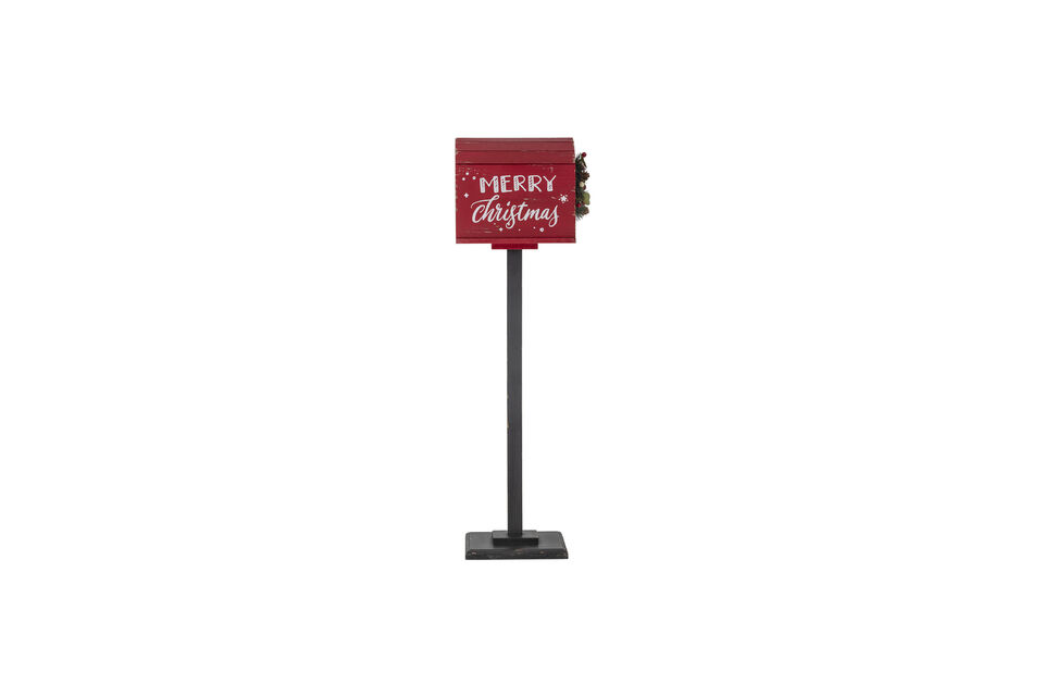 Christmas decoration postbox in red MDF Carlo - 3