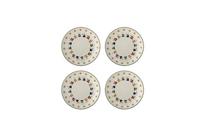 Christmas plates (set of 4) in nature stoneware Peo