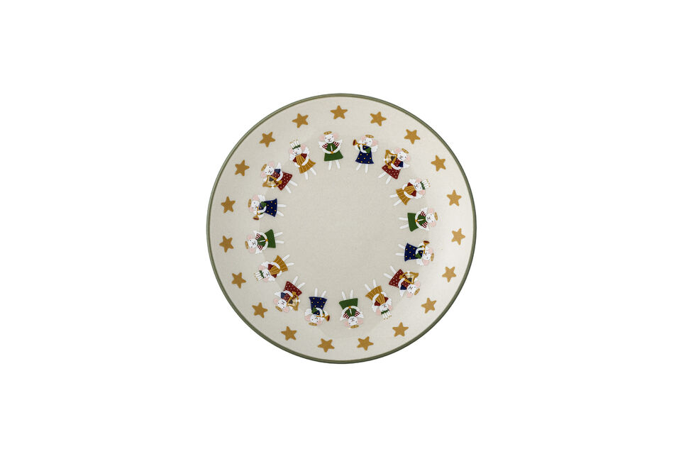 Christmas plates (set of 4) in nature stoneware Peo - 2