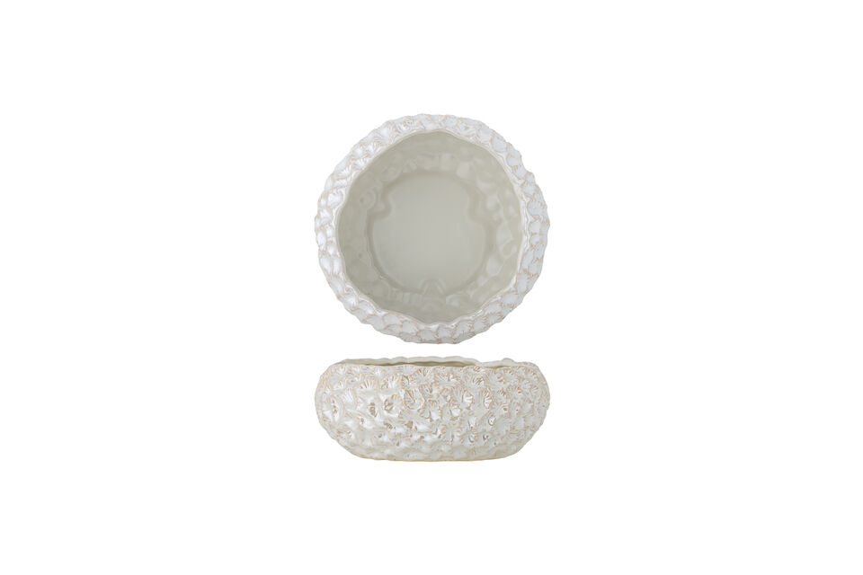 Ciotola D24xH10,5 cm in gres bianco Lowen Bloomingville