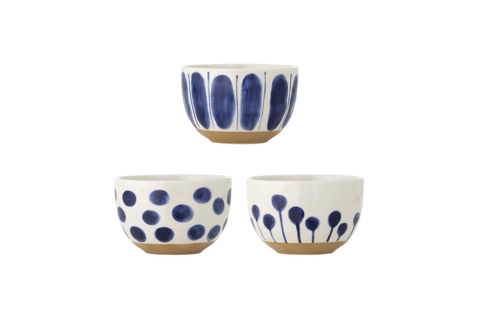 Ciotola set di 3 Ø12,5 cm in gres blu Linora Marche