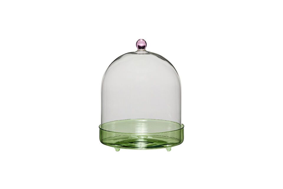 Cloche en verre vert Flora Hübsch