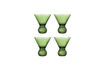 Miniature Cocktail glass set of 4 in green glass Corliss 1