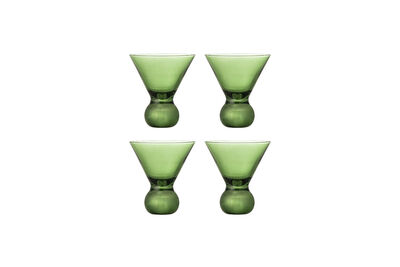 Cocktailglas 4er-Set aus grünem Glas Corliss