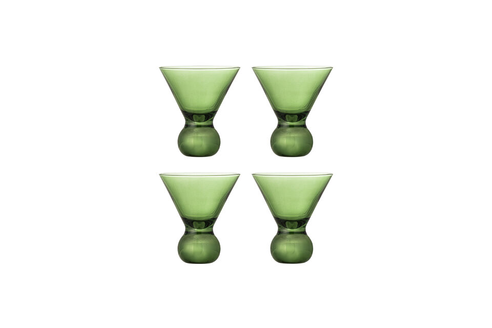 Cocktailglas 4er-Set aus grünem Glas Corliss Bloomingville