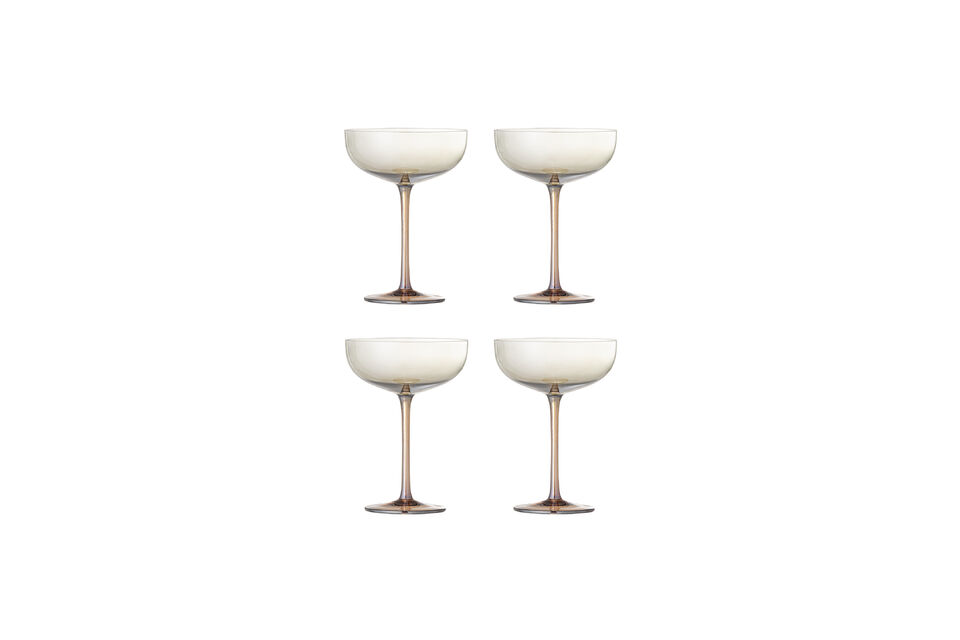 Cocktailglas set van 4 van glas brons Aston Bloomingville