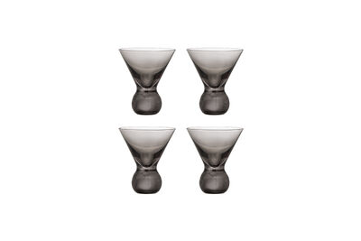 Cocktailglas set van 4 van grijs glas Corliss