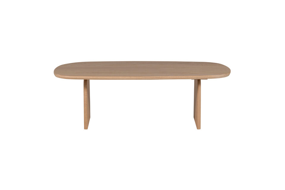 The natural wood pattern adds warmth to the whole