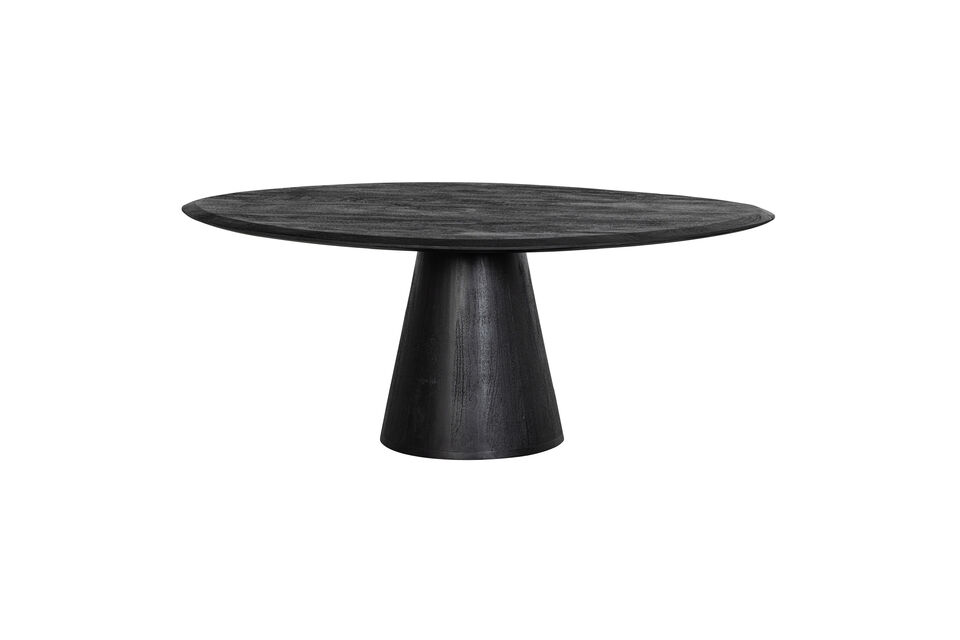 Stylish coffee table with an organically shaped top Sleek design with a tapered edge Made of mango