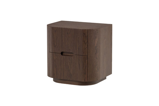 Commode 2 tiroirs placage bois brun Arvi Détouré